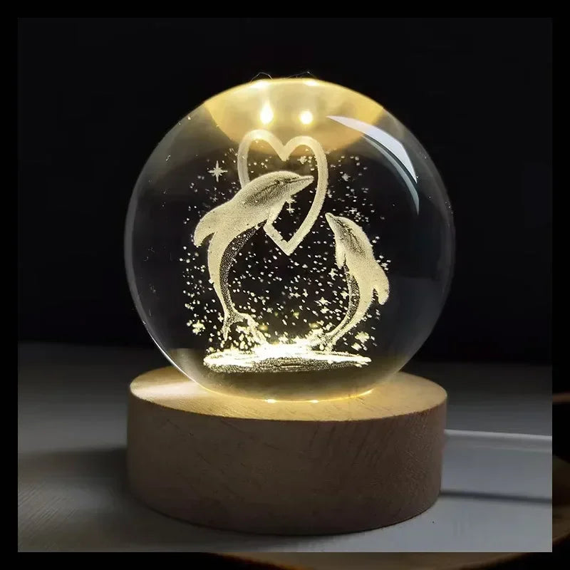 3D Crystal Galaxy Night Light