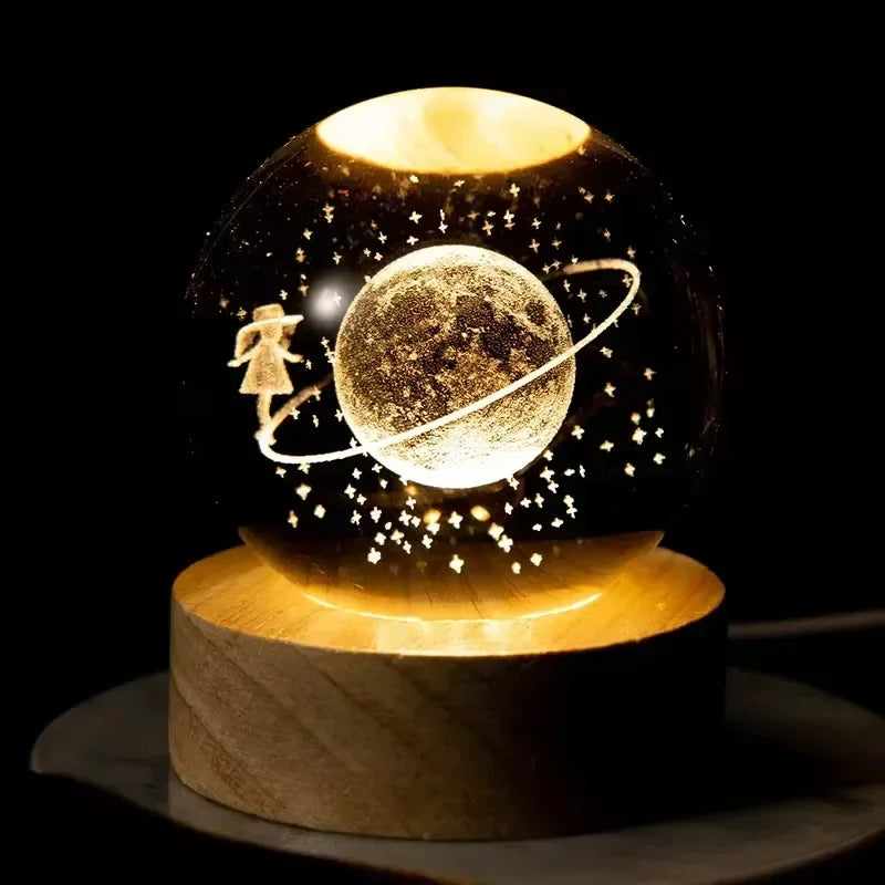 3D Crystal Galaxy Night Light