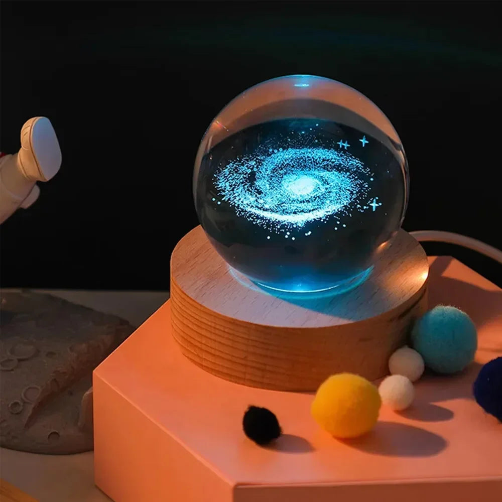 3D Crystal Galaxy Night Light