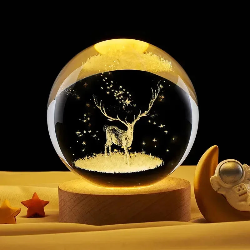 3D Crystal Galaxy Night Light